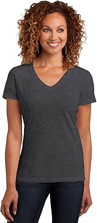 Women's Perfect Blend V Neck Tee Heathered Charcoal